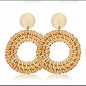 🖤 Rattan Earrings - Open Circle